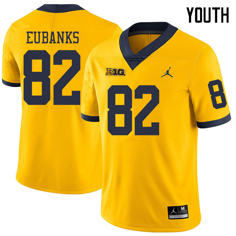 Jordan Brand Youth #82 Nick Eubanks Michigan Wolverines College Football Jerseys Sale-Yellow